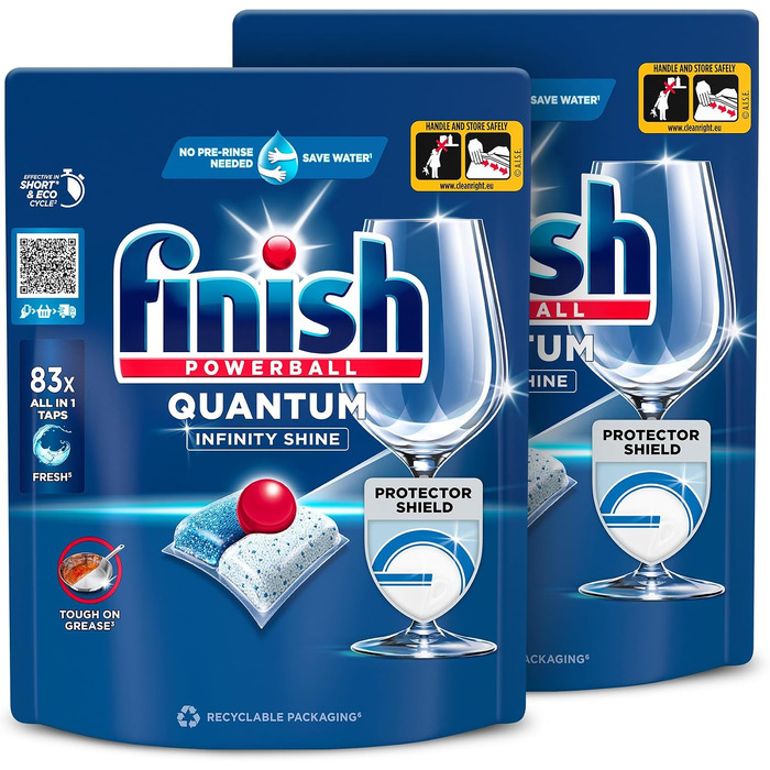 Таблетки для посудомийної машини Finish Quantum Infinity Shine, Gigapack 2 x 83 шт (166 шт)