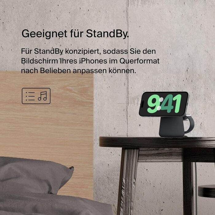 Беспроводная зарядная станция Belkin BoostCharge Pro 2-в-1 Qi2 15W MagSafe для iPhone, Apple Watch, AirPods (вугільний)