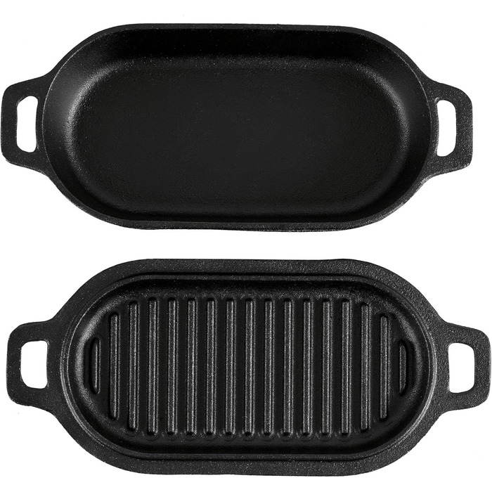BBQ-Toro Чавунний гусятник 1 л, 29x12,5x5,5 см, вже прожарений, Dutch Oven, каструля для запікання та тушкування, ідеально для хліба й рагу
