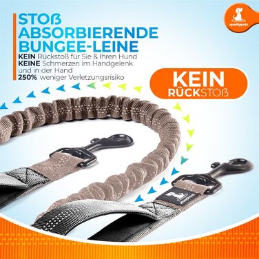 Спортивна повідка на талію для собак SparklyPets - Безпечна повідка для прогулянок для середніх та великих порід - Комплект з тримачем для телефону, змінним контейнером для відходів тварин, кишенькою для ласощів та тримачем для пляшки