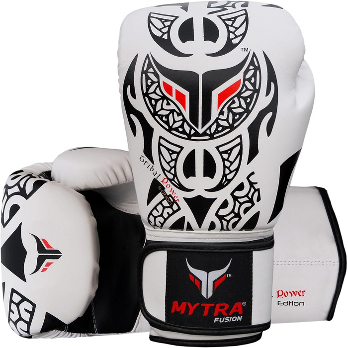 Боксерські рукавички Myra Fusion 10oz, 12oz, 14oz, 16oz для MMA, боксу, спарингу, муай-тай, кікбоксингу (білі/чорні)