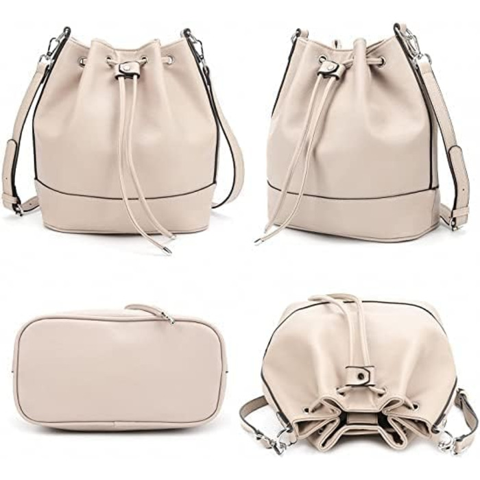 Сумка жіноча AFKOMST бежева: легка сумка на плече, велика м'яка сумка-шопер з двома ремінцями