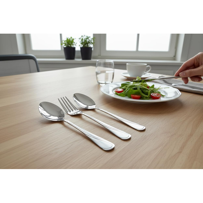 Набір столових приборів SATIN 72 предмети з нержавіючої сталі на 12 осіб (виделки, ложки, ножі) у кейсі