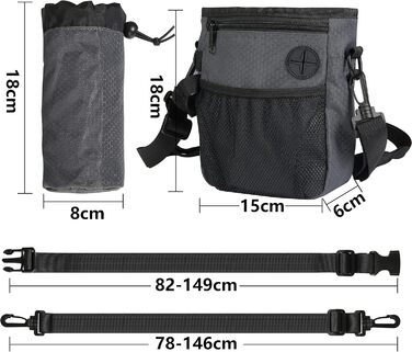 Сумка для ласощів для собак SLSON з портативним мискою, сумка-переноска для води, сумка для дресирування цуценят з регульованим ремінним та плечовим ременем для прогулянок та подорожей