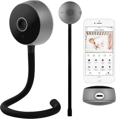 Дитячий відеомонітор Lionelo Care Babyline Smart Wi-Fi з камерою, датчиком руху та звуку, нічним баченням (чорний)