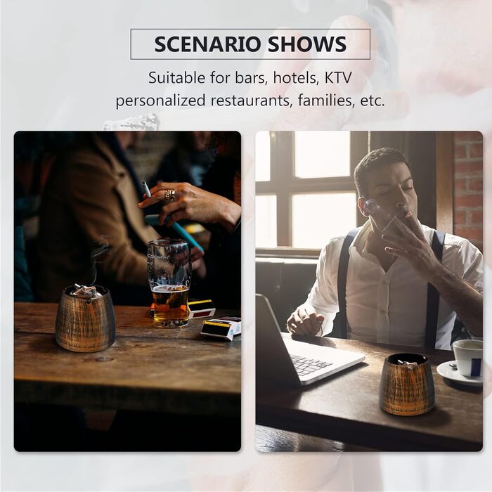 Стакан для сигарет з кришкою, нержавіюча сталь, для дому та вулиці, середній розмір