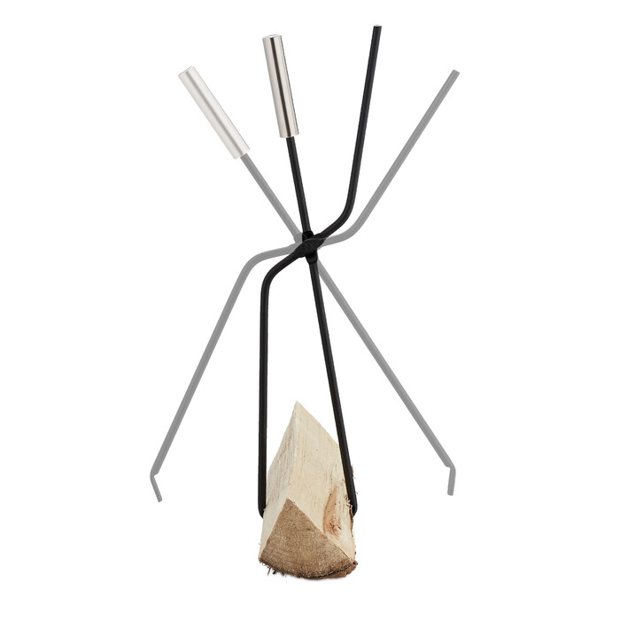 Relaxdays 5-Piece Fireplace Tool Set in Grey/Silver