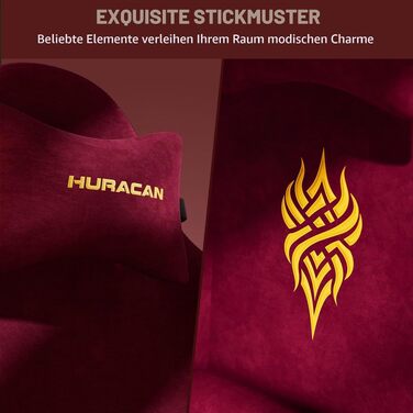 Ігрове крісло Ferghana Ergonomic Gaming Chair з оксамиту, з підтримкою попереку та підголівником, офісне крісло для геймерів та роботи (Червоне, LW220)