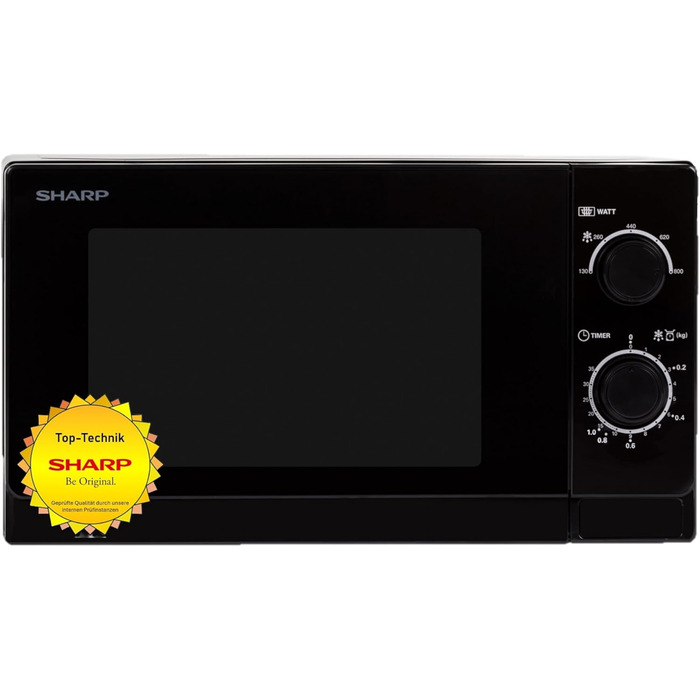 Мікрохвильова піч SHARP R200BKW Solo, 20 л, 800 Вт, чорна