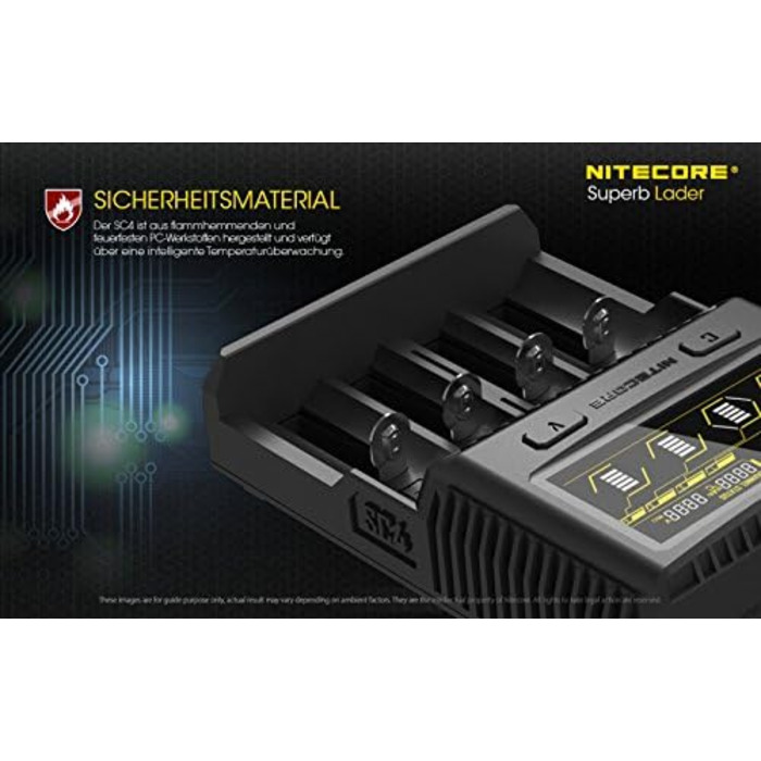 Зарядний пристрій Nitecore SC4 4-канальний для Li-Ion, NiMH, NiCd акумуляторів з LCD-дисплеєм