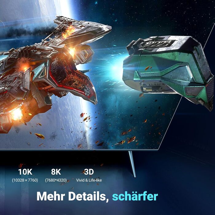 Кабель HDMI UGREEN 8K Flexibles, 2.0 м, 48Gbps, High Speed, сумісний з PS5, PS4, Xbox Series X/S, HDTV, проектор