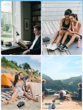 Power Bank 60000 mAh з PD 45W, 6 портів (4 USB-A, 2 Type-C), LED дисплей, вбудовані кабелі, чорний