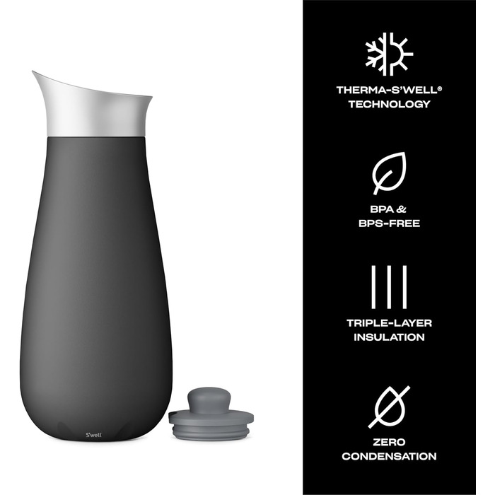 Охолоджувач для вина S'well - Чорний, 1.5 літри