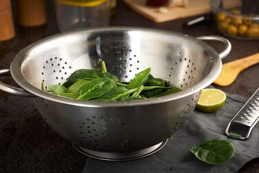 Сито з нержавіючої сталі Abrus® 24 см - міцне, з широкою ручкою, придатне для миття в посудомийній машині