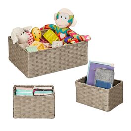 Relaxdays Woven Storage Basket 3-Piece Set