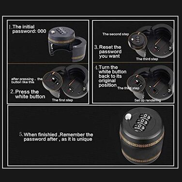Loboo Idea Combination Lock for Wine and Liqueur Bottles, Bottle Stopper, Password Code Lock, Digital Wine Lock, the diameter of the bottle opening should be between 26 mm and 28 mm