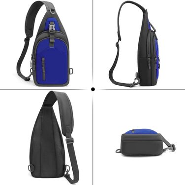 Чоловіча нагрудна сумка-рюкзак на плече, Crossbody Bag, для активного відпочинку, спорту та прогулянок з собакою (Блакитна)