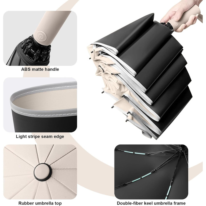 Міцний парасолька-інверсія з 40 спицями, автоматичний парасолька Knirps, діаметр 105 см - для жінок та чоловіків, бордовий