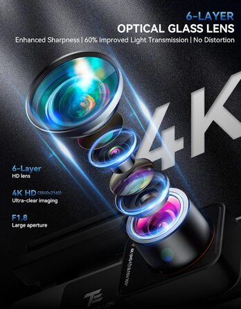 Автомобільний відеореєстратор TECXERLLON 4K Dual Dashcam (передній та задній), нічна зйомка Starlight, GPS, WDR, G-сенсор, режим паркування 24г, кут 160°/150°, карта пам'яті 64ГБ у комплекті