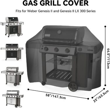 Чохол для гриля Onlyfire для Weber Genesis II 300, водонепроникний, захист від вигорання