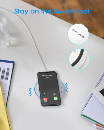 Бездротовий зарядний пристрій NANAMI 20W USB-C PD з адаптером для Samsung Galaxy S25 S24 S23 S22 S21 Ultra Plus, iPhone 17 16 15 14 13 12 11 Pro та Airpods - Білий