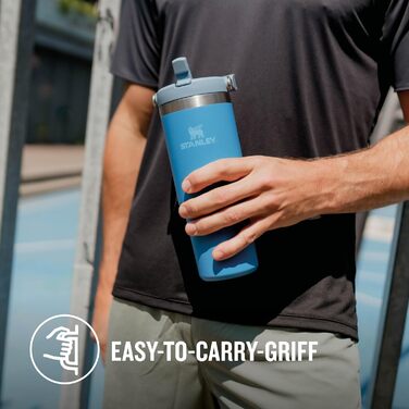 Stanley Flip Straw Tumbler 1.0 Drinking Bottle with Straw 0.89L - Thermos Bottle Keeps 12+ Hours Cold - Dishwasher Safe - Sports Bottle - Water Bottle BPA Free - (Azure)