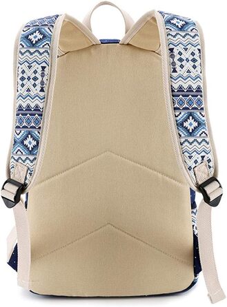 Стильний рюкзак для дівчат та жінок: полосатий вінтажний рюкзак з канвасу (сірий)