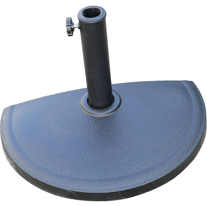 Angel Living 9kg Half Round Umbrella Stand, Black, Made of Poly-Resin and Steel