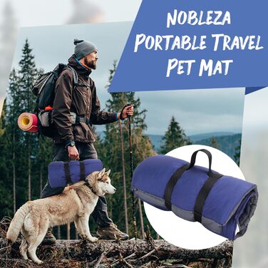 Nobleza Waterproof Dog Mat for Outdoor Use, Washable Large Dog Blanket for Travel, Foldable Travel Blanket for Dogs, Portable Dog Bed, 110x68 cm