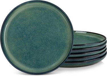 Vancasso Starry 24-Piece Stoneware Dinnerware Set - 6 Person Blue Tableware Set with Plates, Bowls & Dessert Plates