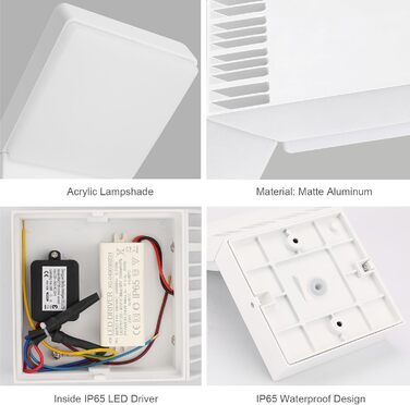 КЛІТЕН Зовнішня бра з LED та датчиком руху, 24W, IP65, вологостійка, для саду, тераси, входу, тепле світло 3000K
