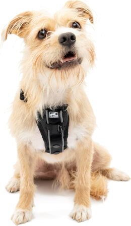 Шлейка для собак Kurgo TRU-Fit – анти-тягнуча, навчальна, з кріпленням для безпечного паску, чорна, розмір S