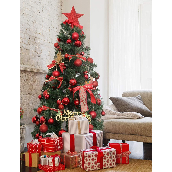 24 штуки новорічних кулі для ялинки, 4 см, пластик, міцні, для декору ялинки