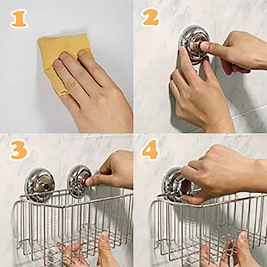 MaxHold Suction Cup Shower Caddy Deep Rectangular Single-Tier, No-Drill Mounting – Stainless Steel, Rustproof – Kitchen & Bathroom Storage