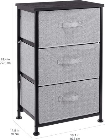 Amazon Basics - Closet Storage Organizer with 3 Fabric Drawers, Black