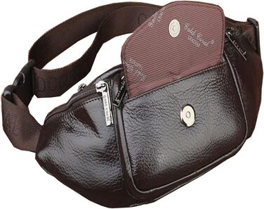 Чоловіча/Жіноча поясна сумка на талію, Slim Fanny Pack для активного відпочинку, подорожей, спорту, велоспорту, походів, їзди на конях, полювання, повсякденного носіння, колір кавовий