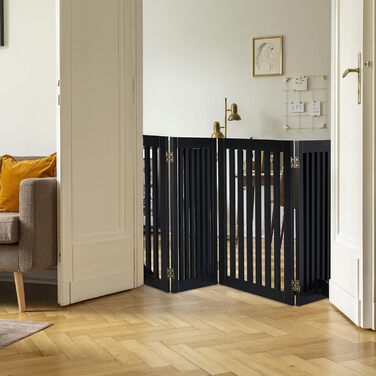 Захисний забірчик для собак Relaxdays, 70 x 154 см, розкладний, з ніжками, чорний (4 панелі)