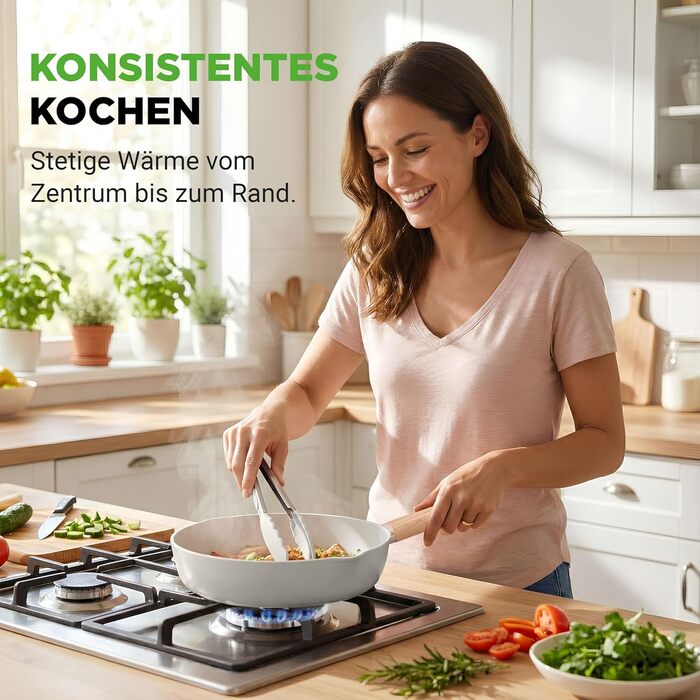 Набір посуду NutriChef Topfset 14 предметів бежевого кольору з керамічним антипригарним покриттям для індукційних плит: каструлі, сковороди, кришки