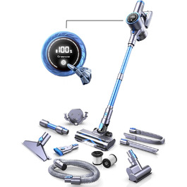 Greenote GSC60 Бездротовий акумуляторний пилосос, 33000Pa, з сенсорним екраном, до 40 хв роботи, 10 в 1, тихий, для твердих поверхонь, килимів, шерсті тварин