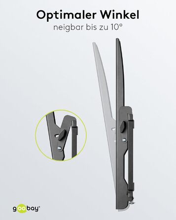 Настінний кронштейн для телевізора goobay Basic TILT XL (43–100 дюймів), нахил 10°, ультратонкий 45 мм, VESA 800x400, до 75 кг, 49743