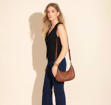 Сумка жіноча David Jones через плече, клатч з ланцюжком, екошкіра, колір коньяк - елегантна сумка для вечірки та повсякдення