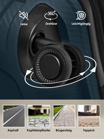 Набір валіз SMARTBOX Hartschalen 3 шт. | Розширювані, з TSA-замком, з відділом для ноутбука | Navy (S, 55 см)