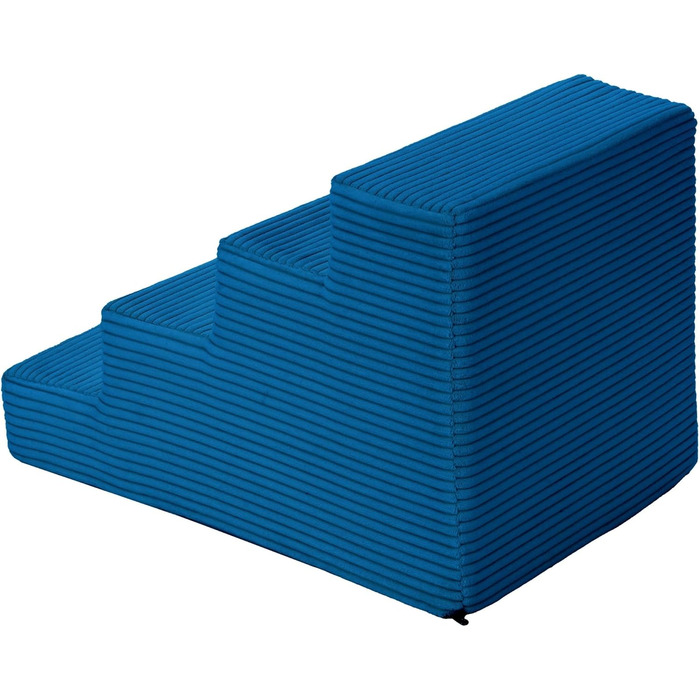 Сходинки для собак Velinda з 4 ступенями, котяча драбина, допомога у вході для домашніх тварин, матеріал - піна (темно-синій, Cord)