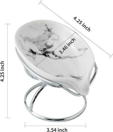 Керамічна миска для мила Dobbyby у формі листя з самозливним механізмом, сріблястого кольору, для ванної, душу, кухні.