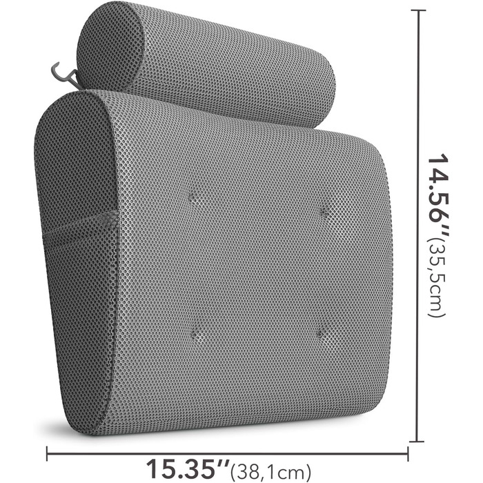 Everlasting Comfort Luxury Bath Pillow - Head, Neck, and Back Support Cushion for Bathtub, Spa, and Soaking