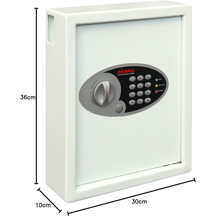 Шкафчик для ключів Phoenix Cygnus KS0032E на 48 ключів, білий, 36x30x10 см