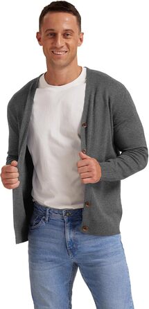 Чоловіча в'язана кофта NITAGUT з вінтажним смугастим дизайном, довгі рукави, V-подібний виріз, застібка на ґудзики, темно-сірий, розмір XL