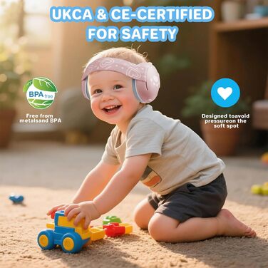 Навушники для захисту від шуму для немовлят, 25db, з шумопоглинанням, для дітей до 36 місяців, рожеві