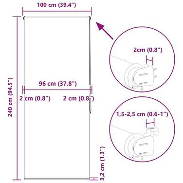 Текстильна штора для душу vidaXL, 100 x 240 см