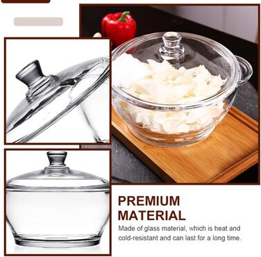 Cabilock Glass Pot Soup Pot Glass Pot Induction Pot Glass Pan Heat-Resistant Glass Pot Borosilicate Glass Pot Braising Pot Noodle Bowl For Transparent M Yogurt Casserole